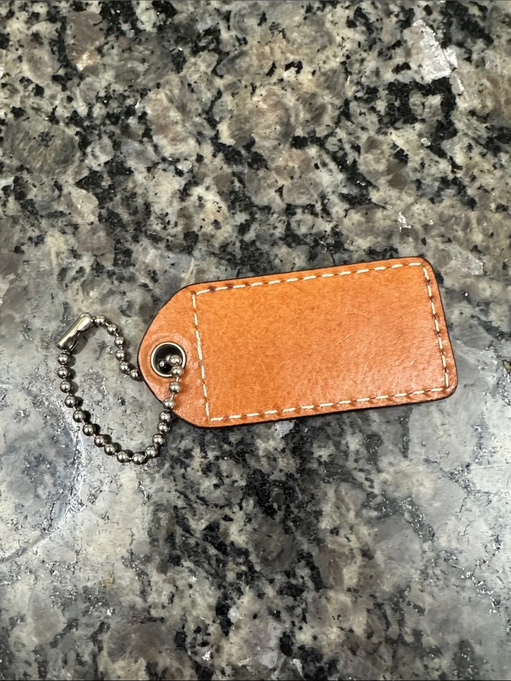 Coach Leather hang tag bag charm